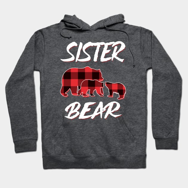 Sister Bear Red Plaid Christmas Pajama Matching Family Gift Hoodie by intelus